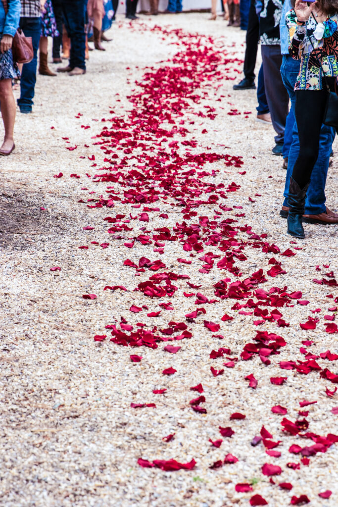 red roses down alter