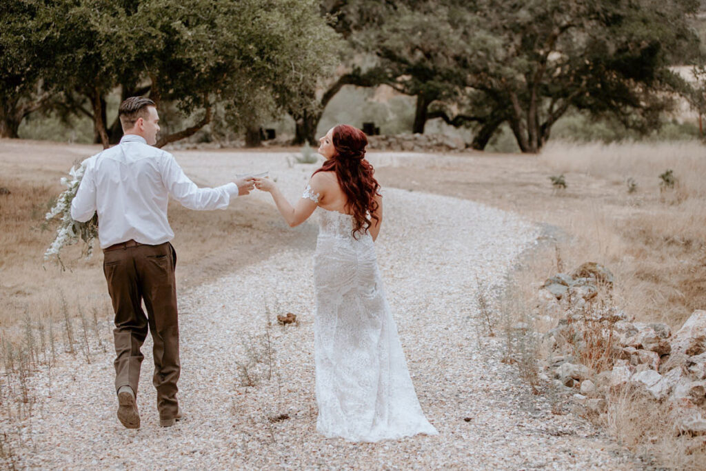 bride-groom-walking-in-trees