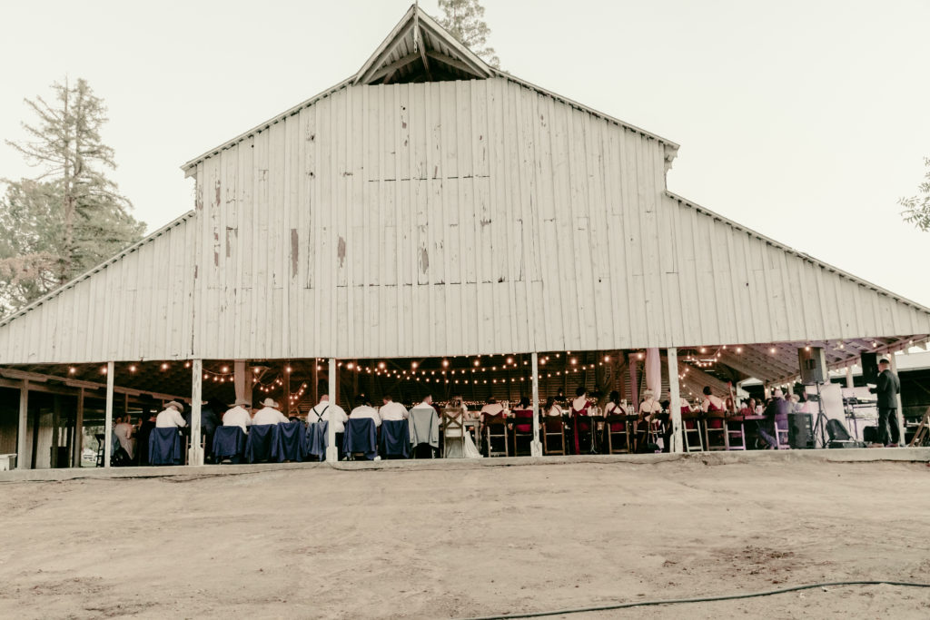 reception with barn
