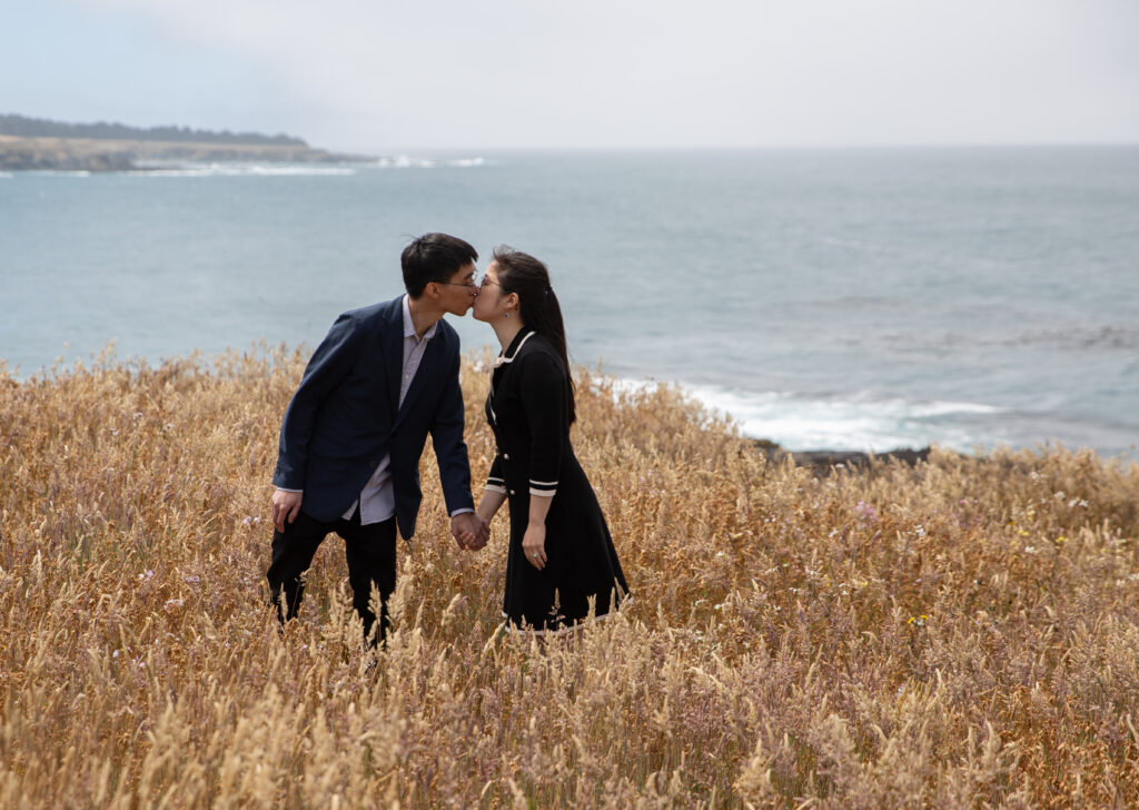 kissing on mendocino bluffs