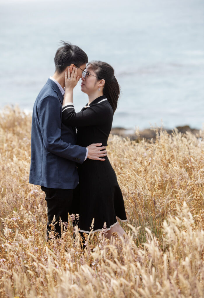 romantic couple on mendocino bluffs